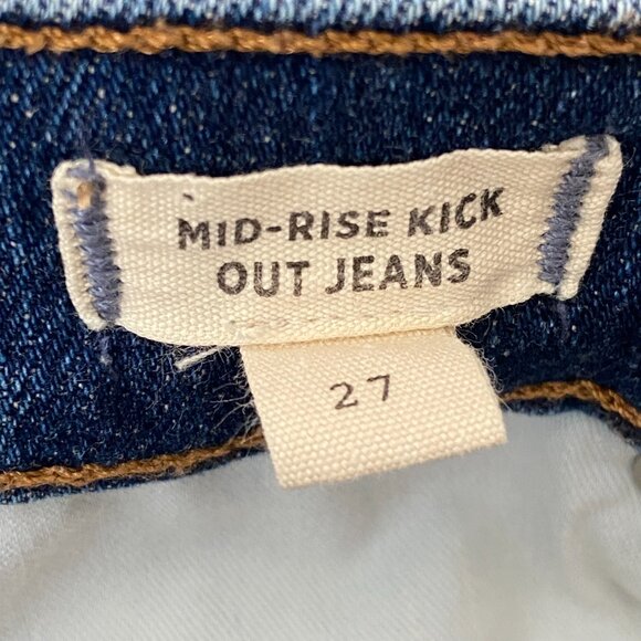 Madewell Mid-Rise Kickout Flare Jeans Crop Dark Medium Wash, Size 27 - Picture 10 of 12